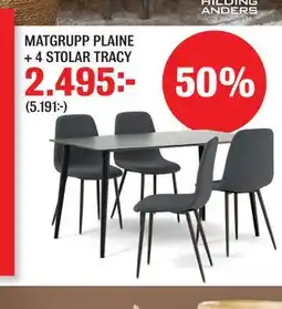 Mio MATGRUPP PLAINE + 4 STOLAR TRACY erbjuda