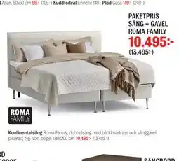 Mio PAKETPRIS SÄNG + GAVEL ROMA FAMILY erbjuda