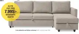 Mio 3-sits bäddsoffa med flyttbar schäslong erbjuda