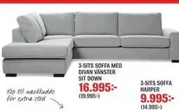 Mio 3-SITS SOFFA MED DIVAN VÄNSTER SIT DOWN erbjuda