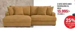 Mio 2-SITS SOFFA MED SCHÄSLONG XL MILA erbjuda