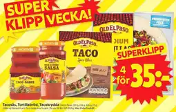 ICA Supermarket Old el Paso Tacosås, Tortillabröd, Tacokrydda erbjuda