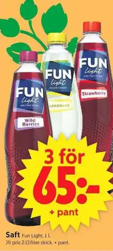 ICA Supermarket Fun Light Saft erbjuda