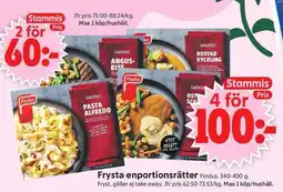 ICA Supermarket Findus Frysta enportionsrätter erbjuda