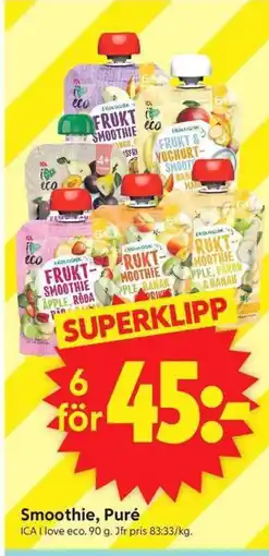 ICA Supermarket ICA Smoothie, Puré erbjuda