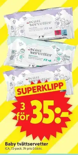 ICA Supermarket ICA Baby tvättservetter erbjuda
