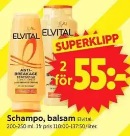 ICA Supermarket Elvital Schampo, balsam erbjuda