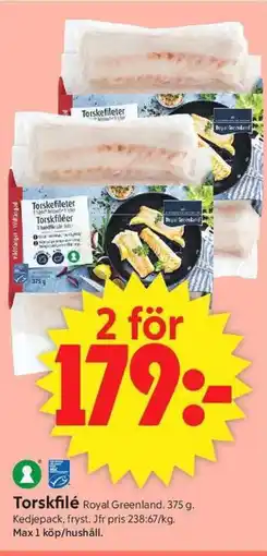 ICA Supermarket Royal Greenland Torskfiléer erbjuda