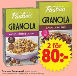 ICA Supermarket Paulúns Granola, Supermusli erbjuda