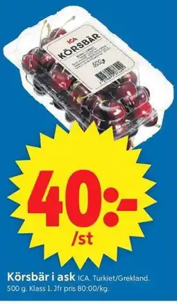 ICA Supermarket ICA Körsbär i ask erbjuda