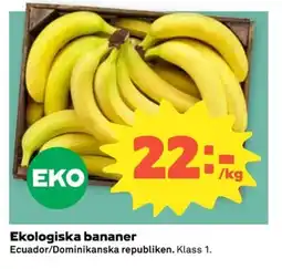 Coop Ekologiska bananer erbjuda