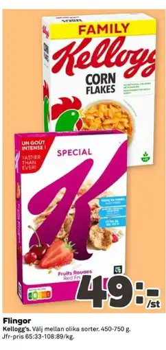 Coop Kellogg's Flingor erbjuda