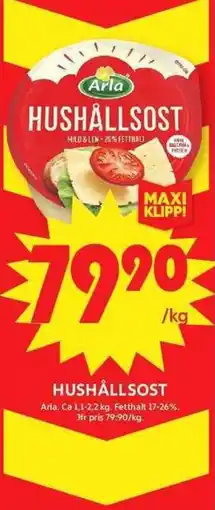 ICA Maxi Arla Hushållsost erbjuda
