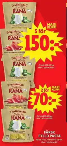 ICA Maxi Rana Färsk fylld pasta erbjuda