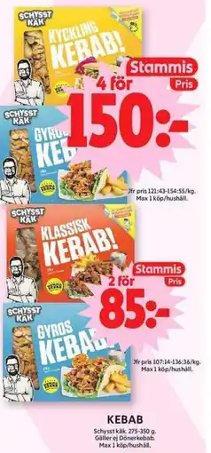 ICA Maxi Schysst käk Kebab erbjuda