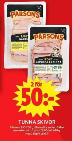 ICA Maxi Pärsons Tunna skivor erbjuda