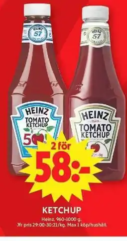 ICA Maxi Heinz Ketchup erbjuda