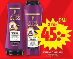 ICA Maxi Gliss Schampo, balsam erbjuda