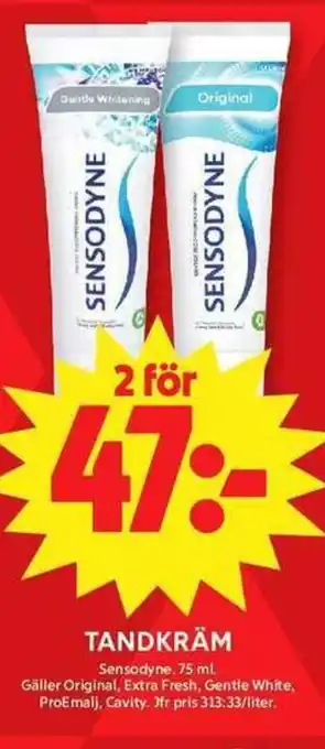 ICA Maxi SENSODYNE Tandkräm erbjuda
