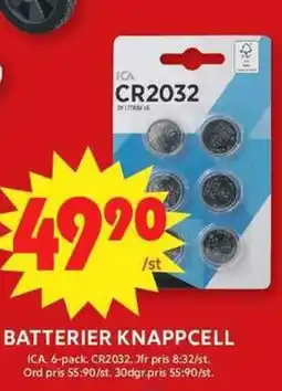 ICA Maxi ICA Batterier knappcell erbjuda