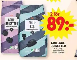 ICA Maxi ICA Grillkol, briketter erbjuda