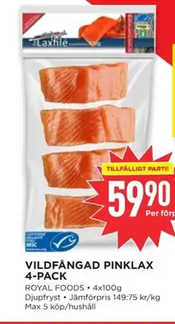 Willys Vildfångad pinklax 4-pack erbjuda
