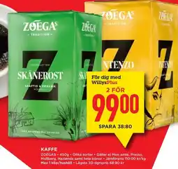 Willys ZOÉGAS Kaffe erbjuda