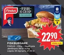 Willys Findus Fiskburgare erbjuda