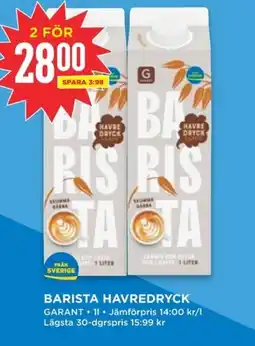 Willys GARANT Barista havredryck erbjuda