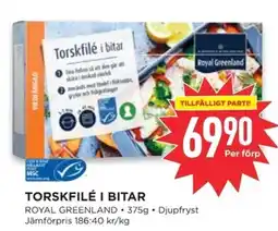 Willys ROYAL GREENLAND Torskfilé i bitar erbjuda