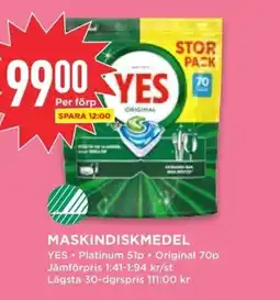 Willys YES Maskindiskmedel erbjuda
