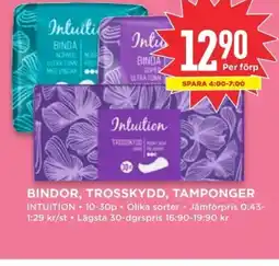 Willys INTUITION Bindor, trosskydd, tamponger erbjuda