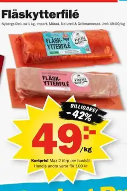 Pekås Fläskytterfilé, Medlemspris erbjuda