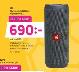 Elon JBL Bluetooth-högtalare Flip Essential 2, Medlemspris erbjuda