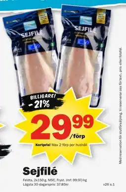 Pekås Sejfilé, Medlemspris erbjuda