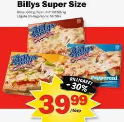Pekås Billys Super Size erbjuda