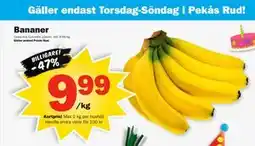 Pekås Bananer, Medlemspris erbjuda