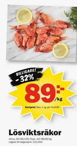 Pekås Lösviktsräkor, Medlemspris erbjuda
