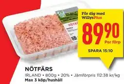 Willys NÖTFÄRS, Medlemspris erbjuda