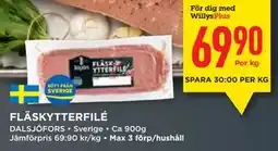Willys FLÄSKYTTERFILÉ, Medlemspris erbjuda