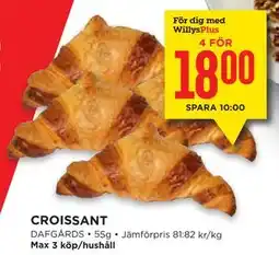 Willys CROISSANT, Medlemspris erbjuda