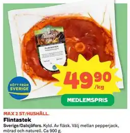 Coop Daglivs Flintastek, Medlemspris erbjuda