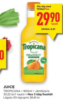 Willys Hemma JUICE, Medlemspris erbjuda