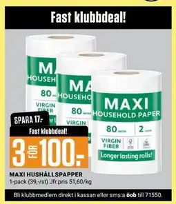 ÖoB MAXI HUSHÅLLSPAPPER, Medlemspris erbjuda