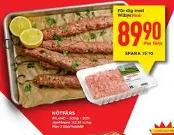 Willys Hemma NÖTFÄRS, Medlemspris erbjuda