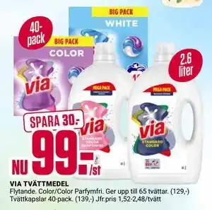 ÖoB VIA TVÄTTMEDEL erbjuda