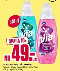 ÖoB VIA FLYTANDE TVÄTTMEDEL erbjuda