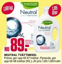 ÖoB NEUTRAL TVÄTTMEDEL erbjuda