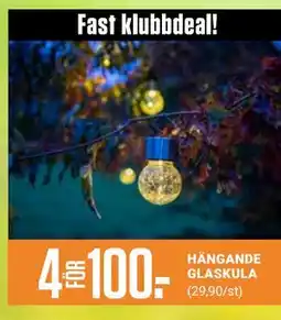 ÖoB HÄNGANDE GLASKULA, Medlemspris erbjuda