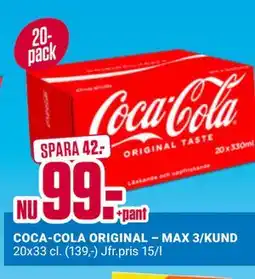 ÖoB COCA-COLA ORIGINAL – MAX 3/KUND erbjuda